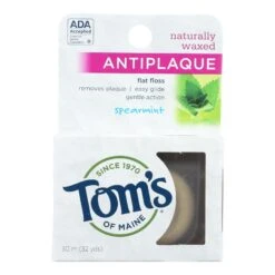 Tom's Of Maine Antiplaque Waxed Dental Floss In Spearmint, 32 Yards Per Pack (Pack Of 6)