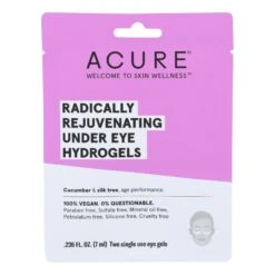 Acure Hydrogel Under Eye Masks: Rejuvenate, Hydrate, Reduce Puff & Fine Lines - Pack Of 12