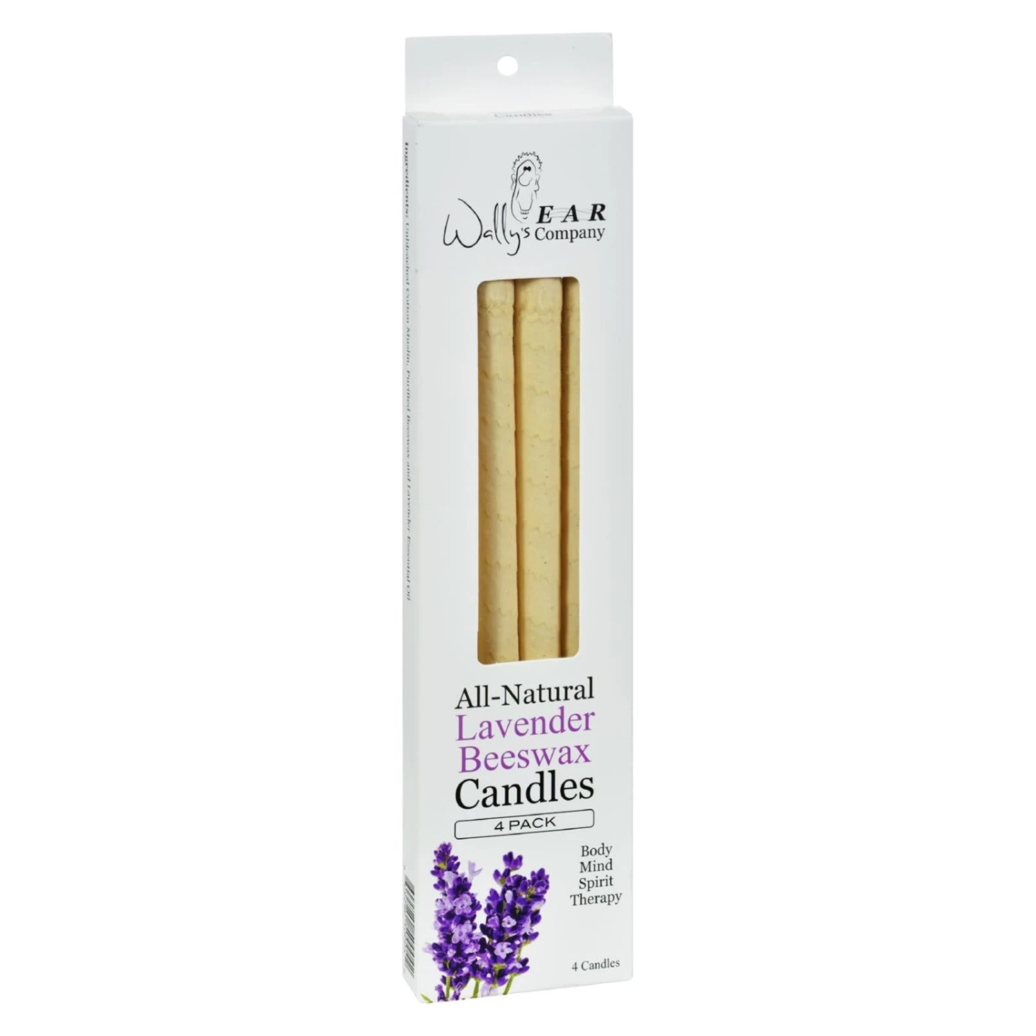 Wally's Lavender Beeswax Candles - 4-Pack 4 Wally's Lavender Beeswax Candles - 4-Pack - Image 2