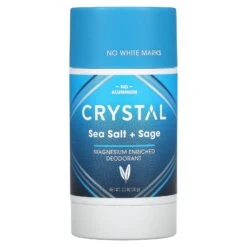Crystal Deodorant Stick, Magnesium Sea Salt & Sage Scent - 2.5 Oz