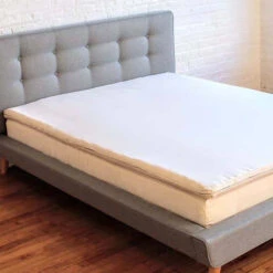 100% Natural Latex And Wool Mattress Topper With Organic Cotton Cover